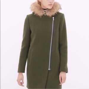 Sandro wool khaki zipper jacket